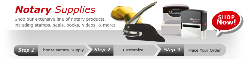 Order your Notary Seal, Stamps and Supplies Today. We offer Notary Supply Products for Every State. Fast Shipping